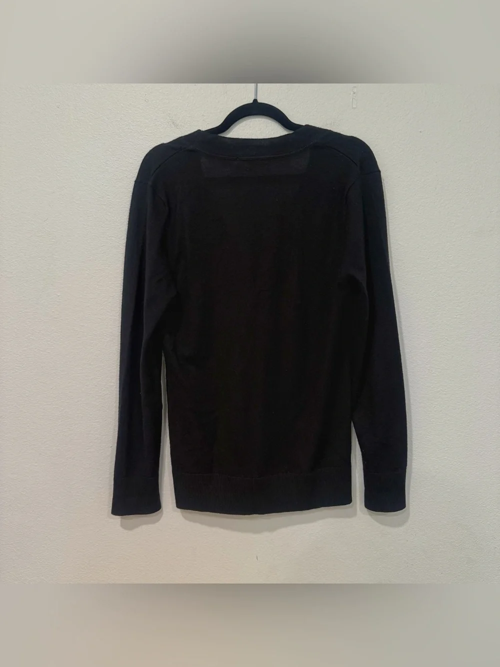 Tory Burch Black Simone Merino Wool Cardigan L